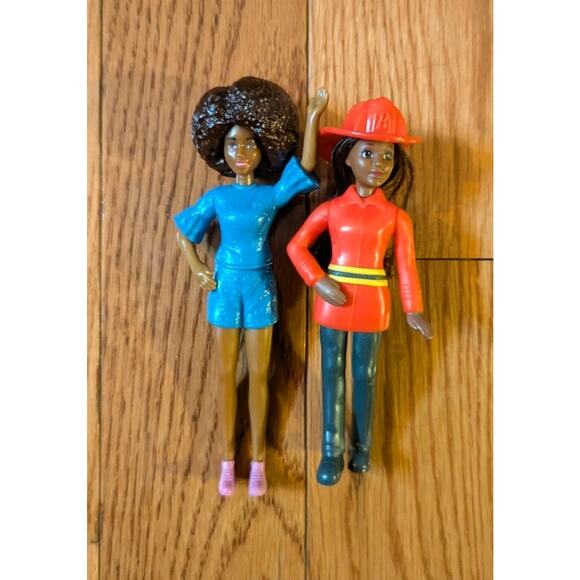 Burger King McDonalds Barbie Dolls Figures Mattel African American Fashion X2 - Picture 1 of 2